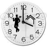 Zegar szklany 20cm z kominiarzem