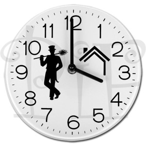 Zegar szklany 20cm z kominiarzem