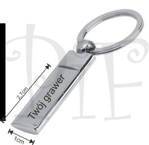 Breloczek w kolorze srebrnym slim z Twoim grawerem