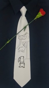 Krawat Wielkanoc króliki