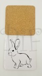 Podkładki korkowe Wielkanoc królik - 4 sztuki