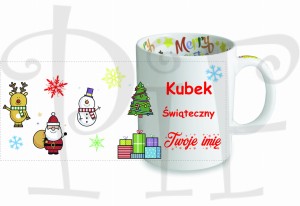 Kubek z wnętrzem Merry Christmas - Twoje imię