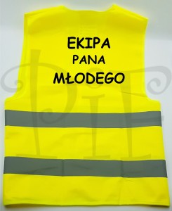 Kamizelka ostrzegawcza- "Ekipa Pana Młodego"