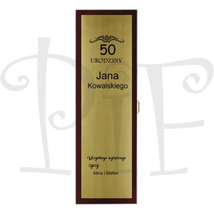 Skrzynka na wino z akcesoriami na 50 urodziny