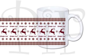 Kubek świąteczny- wzór z reniferem