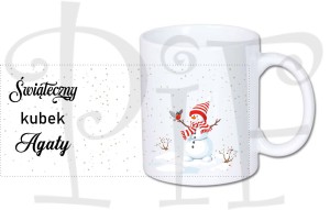 Kubek świąteczny- z bałwankiem i imieniem