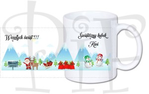 Kubek świąteczny- z Mikołajem i imieniem