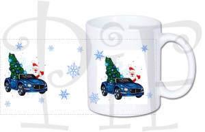 Kubek auto z Mikołajem