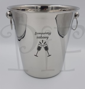Cooler- wiaderko na szampana z grawerem na prezent