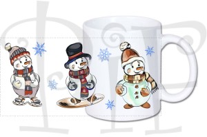 Kubek świąteczny- bałwany 2