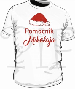 Męska koszulka świąteczna Pomocnik Mikołaja