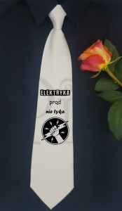 Krawat biały Elektryka