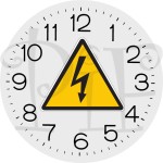 Zegar szklany 20cm z grafiką Elektryk