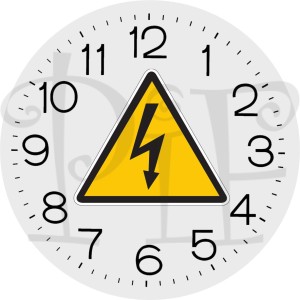 Zegar szklany 20cm z grafiką Elektryk