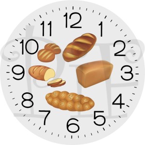 Zegar szklany 20cm z grafiką dla Piekarza