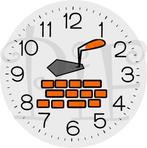 Zegar szklany 20cm z grafiką Murarz