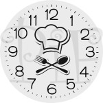 Zegar szklany 20cm z grafiką Kucharz