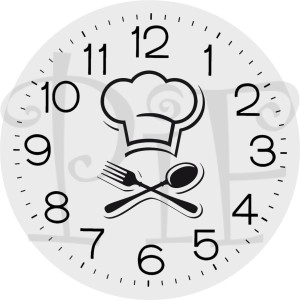 Zegar szklany 20cm z grafiką Kucharz