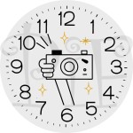 Zegar szklany 20cm z grafiką Fotograf