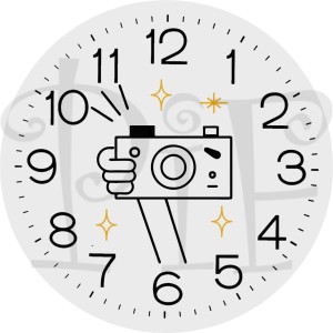 Zegar szklany 20cm z grafiką Fotograf