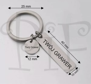 Breloczek prostokątny i okrągły z Twoim Własnym Grawerem 