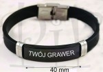 Bransoletka silikonowa z Twoim grawerem - czarna
