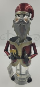 Metalowy stojak na wino - Święty Mikołaj