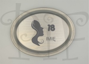 Taca metalowa z grawerem na Urodziny dla Kobiety