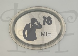 Taca metalowa z grawerem na Urodziny dla Mężczyzny