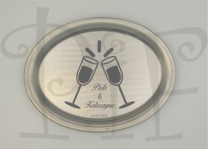 Taca metalowa z grawerem Rocznica ślubu