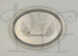 Taca metalowa z grawerem dla Kobiety Anioła