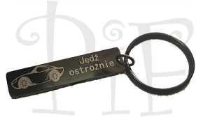 Breloczek dla kierowcy- Jedź ostrożnie- czarny